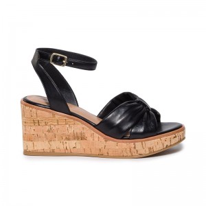Sandalias Cuña Bernardo Kearny Mujer Negras | DYT6448NP
