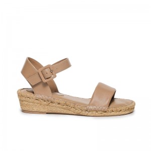 Sandalias Cuña Bernardo Madrid Espadrille Mujer Marrones | LPT9913UW