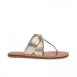 Sandalias Deslizantes Bernardo Margaret Thong Mujer Doradas | YQL615TB