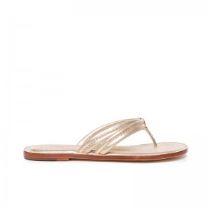 Sandalias Deslizantes Bernardo Miami Thong Mujer Doradas | EWW5877KT
