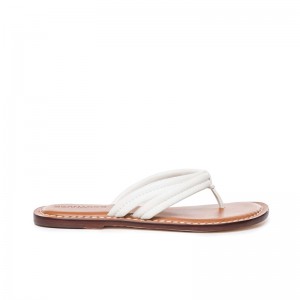 Sandalias Deslizantes Bernardo Miami Thong Mujer Blancas | GQT9691HS