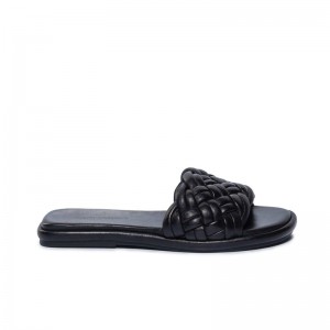 Sandalias Deslizantes Bernardo Troy Woven Mujer Negras | NZD3249XQ