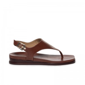 Sandalias Planas Bernardo Concord Thong Mujer Chocolate | DHR6917GD