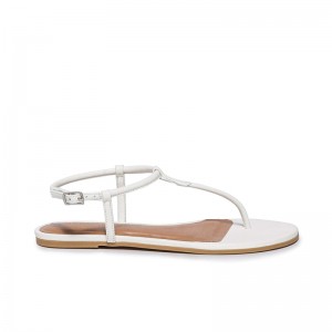 Sandalias Planas Bernardo Haven Thong Mujer Blancas | CUX3591UY
