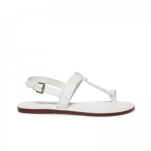 Sandalias Planas Bernardo Maverick 2 Toe Ring Mujer Blancas | FKX955YW
