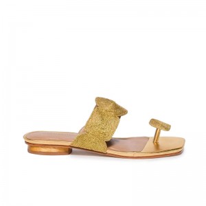 Sandalias Planas Bernardo Palermo Mujer Doradas | RCC1733MU