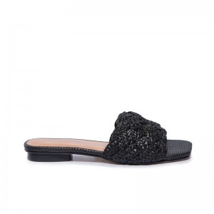 Sandalias Planas Bernardo Pixie Mujer Negras | YHB1268UF