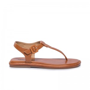 Sandalias Planas Bernardo Tucson T-Strap Mujer Marrones Oscuro | TLM8610EZ