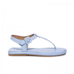 Sandalias Planas Bernardo Tucson T-Strap Mujer Azules | BJS169JF