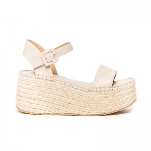 Sandalias Plataforma Bernardo Mallorca Espadrille Mujer Beige | MIJ169TZ