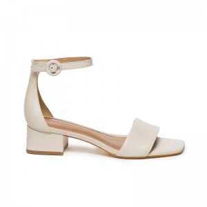 Sandalias Tacones Bernardo Jalena Low Mujer Blancas | HJL760EW