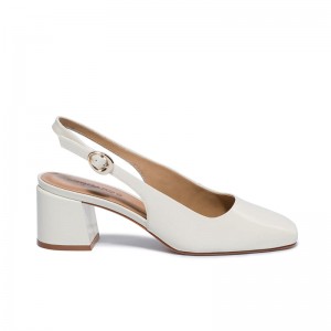 Tacones Bernardo Alexia Slingback Mujer Blancas | UPI3277TV