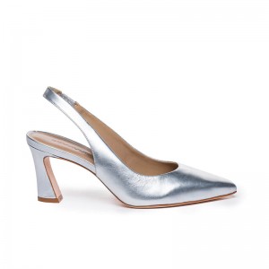 Tacones Bernardo Felicity Slingback Mujer Plateadas | NJZ5694TH