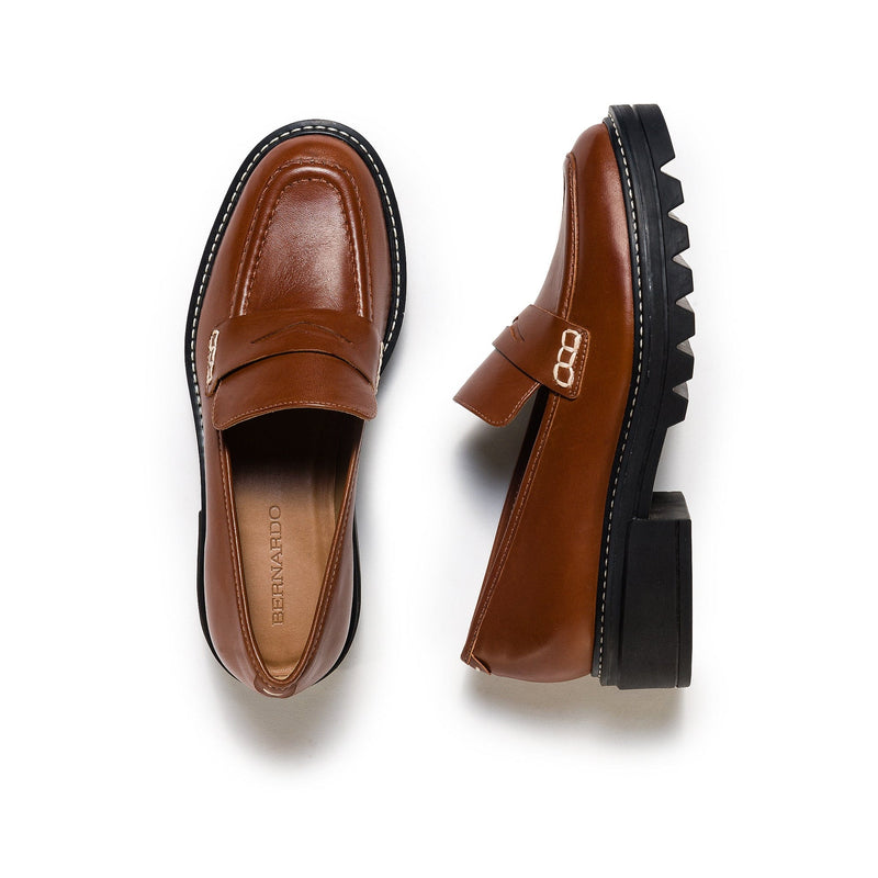 Mocasines Bernardo Chandler Lug-Sole Mujer Marrones Oscuro | ANE544FC