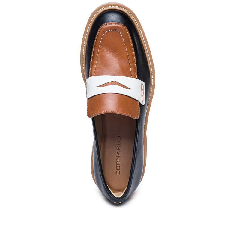 Mocasines Bernardo Chandler Lug-Sole Mujer Negras Marrones Oscuro | QRF9946BM