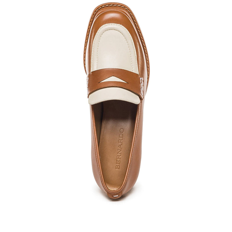 Mocasines Bernardo Natalie Platform Mujer Marrones Oscuro Blancas | FGJ6975WO
