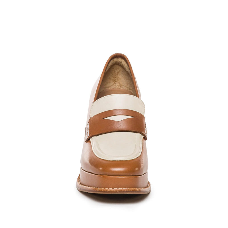 Mocasines Bernardo Natalie Platform Mujer Marrones Oscuro Blancas | FGJ6975WO