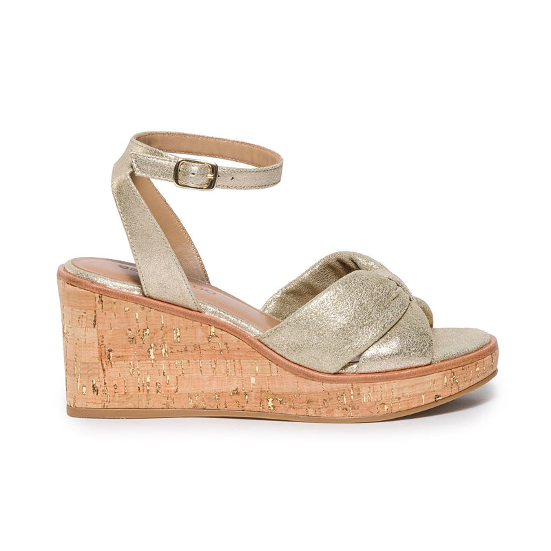 Sandalias Cuña Bernardo Kearny Mujer Doradas | OIU4252DI