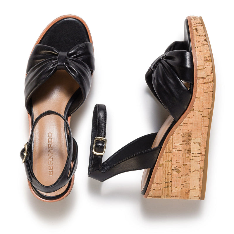 Sandalias Cuña Bernardo Kearny Mujer Negras | DYT6448NP