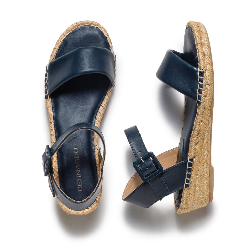 Sandalias Cuña Bernardo Madrid Espadrille Mujer Azul Marino | IKF5038MN