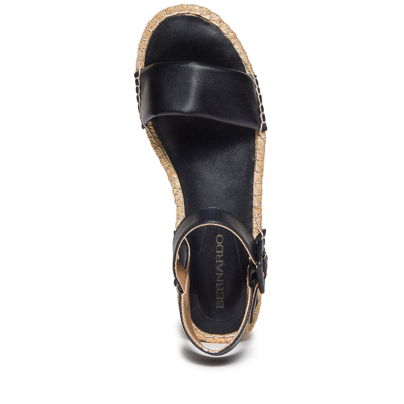 Sandalias Cuña Bernardo Madrid Espadrille Mujer Negras | IRQ5415SP
