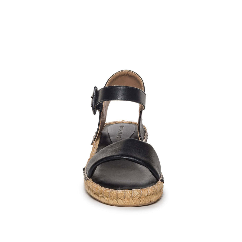 Sandalias Cuña Bernardo Madrid Espadrille Mujer Negras | IRQ5415SP