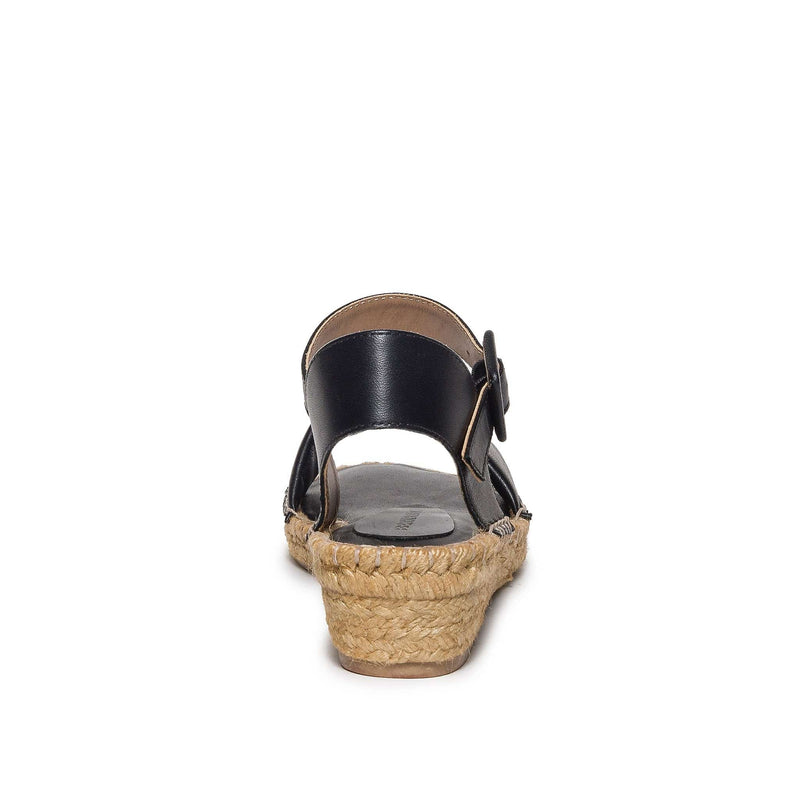 Sandalias Cuña Bernardo Madrid Espadrille Mujer Negras | IRQ5415SP