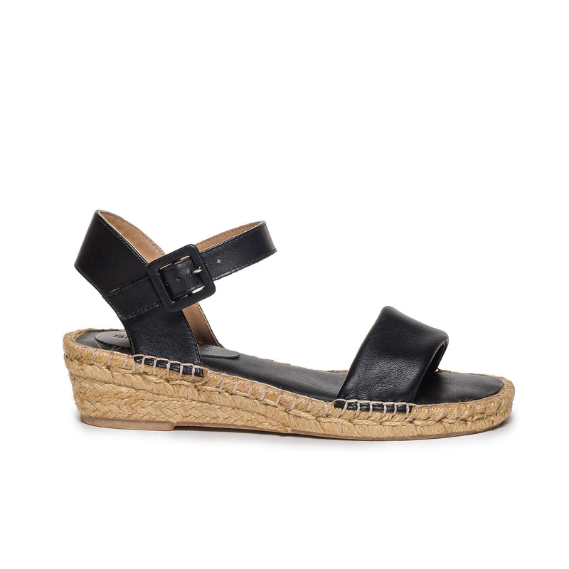 Sandalias Cuña Bernardo Madrid Espadrille Mujer Negras | IRQ5415SP