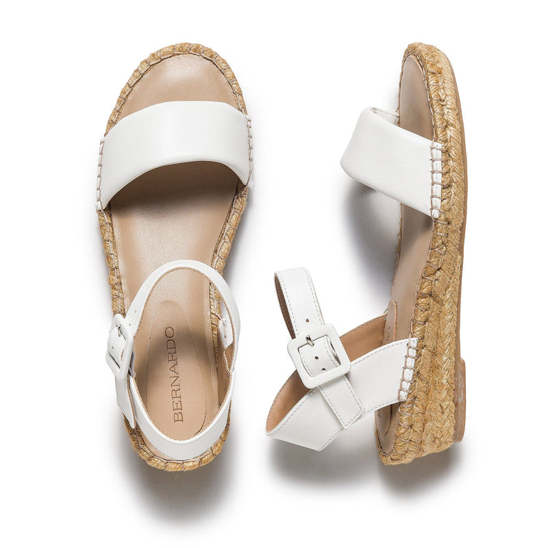Sandalias Cuña Bernardo Madrid Espadrille Mujer Blancas | LNB983VO