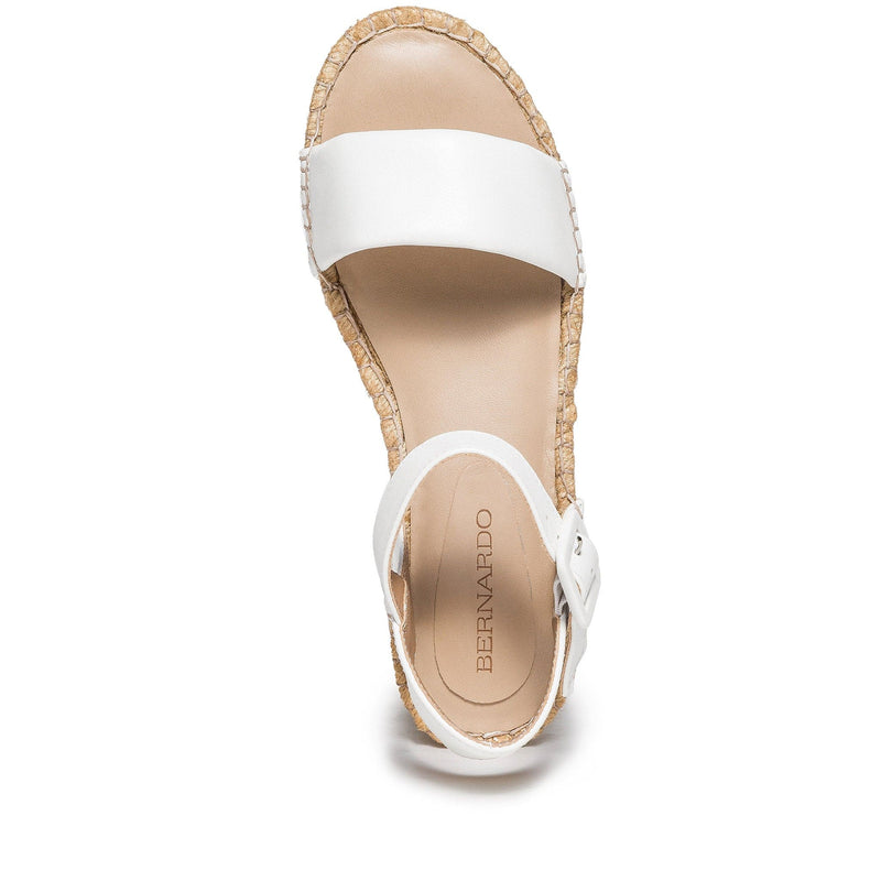 Sandalias Cuña Bernardo Madrid Espadrille Mujer Blancas | LNB983VO