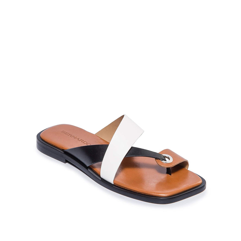 Sandalias Deslizantes Bernardo Amelia Cross Strap Mujer Negras Blancas | UPM1583BT