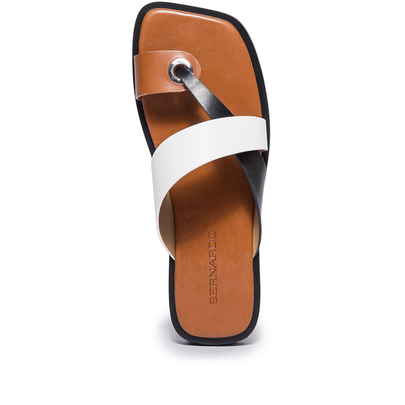 Sandalias Deslizantes Bernardo Amelia Cross Strap Mujer Negras Blancas | UPM1583BT