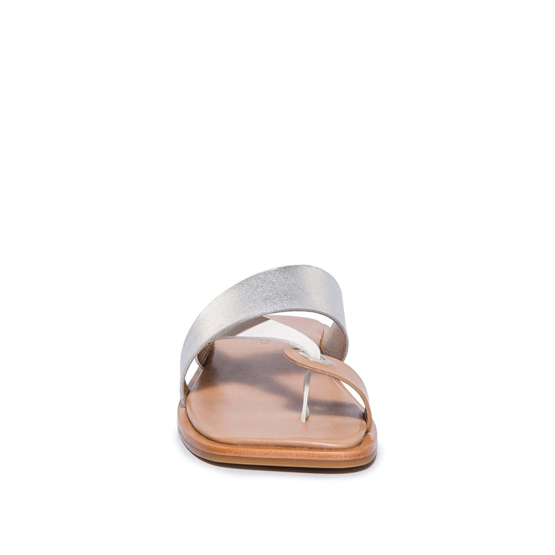 Sandalias Deslizantes Bernardo Amelia Cross Strap Mujer Plateadas Blancas | ATK4268KX