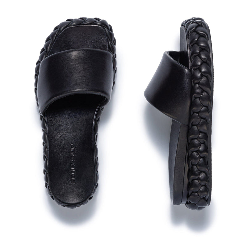 Sandalias Deslizantes Bernardo Charleston Braided Mujer Negras | ZCT8996WQ