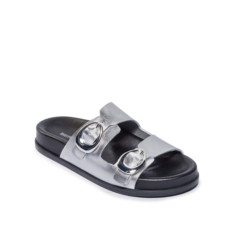 Sandalias Deslizantes Bernardo Evie Mujer Plateadas | WHG3766JQ