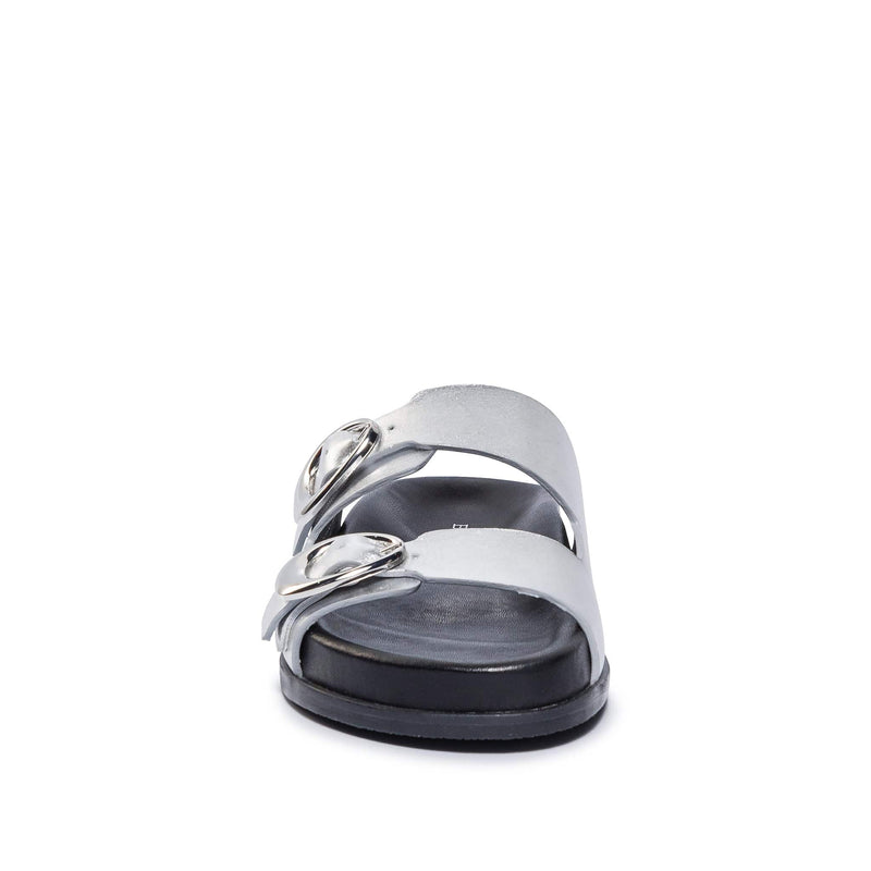 Sandalias Deslizantes Bernardo Evie Mujer Plateadas | WHG3766JQ
