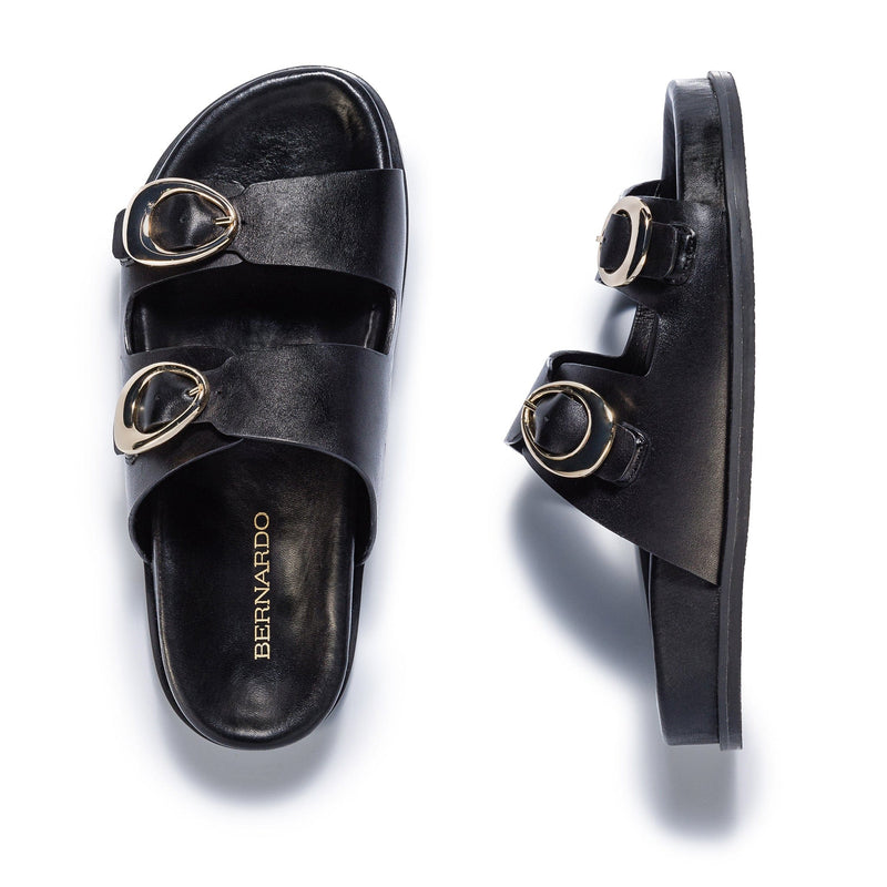 Sandalias Deslizantes Bernardo Evie Mujer Negras | AZT464TJ