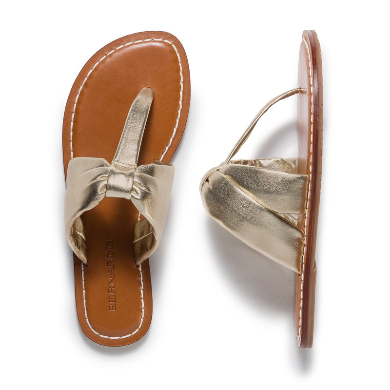 Sandalias Deslizantes Bernardo Margaret Thong Mujer Doradas | YQL615TB