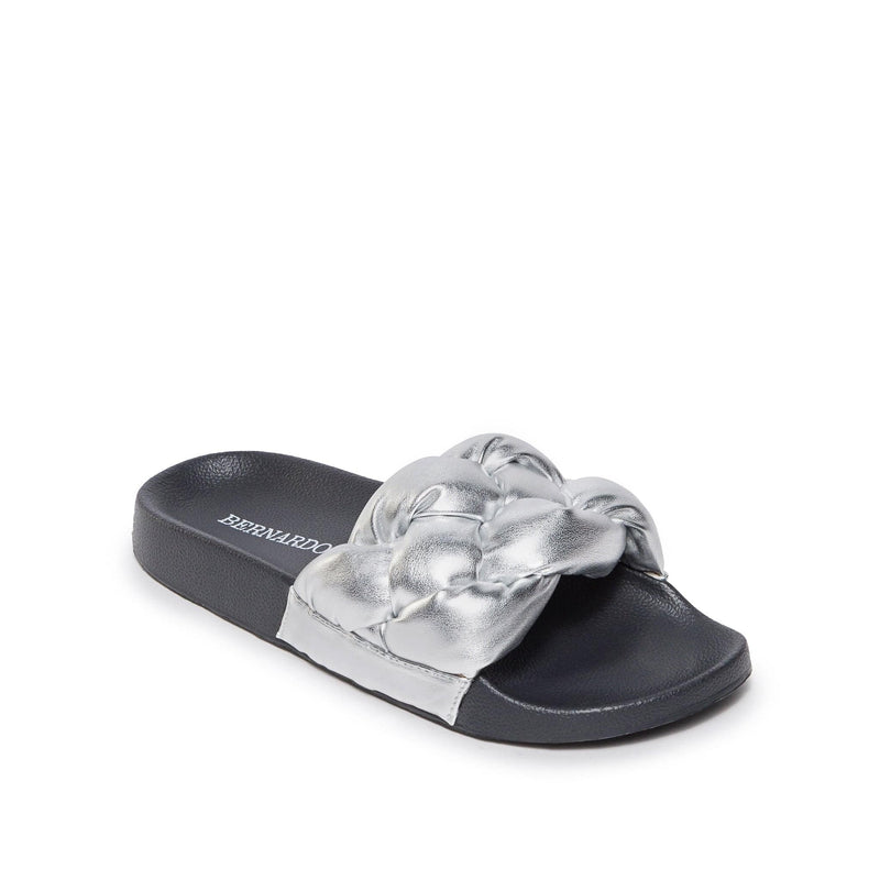 Sandalias Deslizantes Bernardo Rylee Pool Mujer Plateadas | MLD575IJ