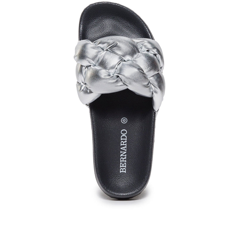Sandalias Deslizantes Bernardo Rylee Pool Mujer Plateadas | MLD575IJ