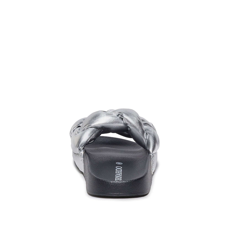 Sandalias Deslizantes Bernardo Rylee Pool Mujer Plateadas | MLD575IJ