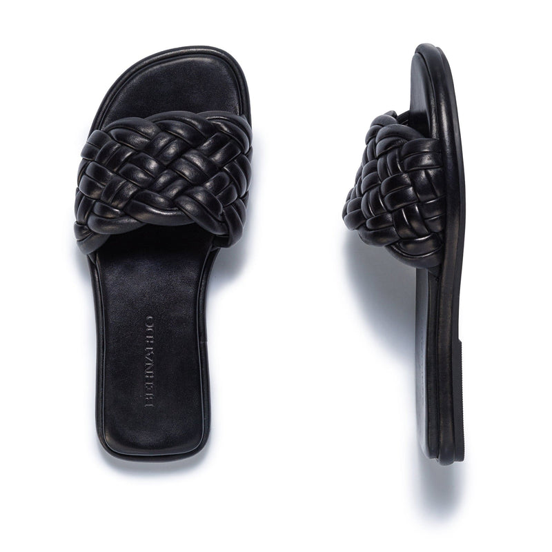 Sandalias Deslizantes Bernardo Troy Woven Mujer Negras | GIA2836OM