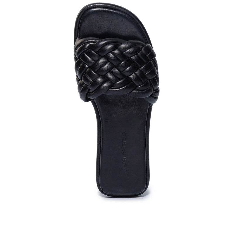 Sandalias Deslizantes Bernardo Troy Woven Mujer Negras | GIA2836OM