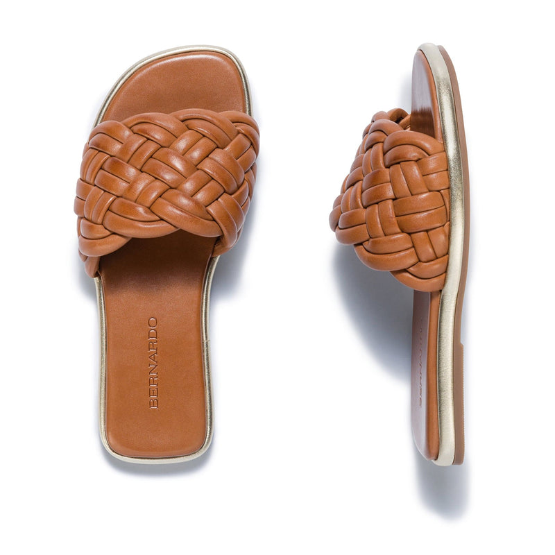 Sandalias Deslizantes Bernardo Troy Woven Mujer Marrones Oscuro | RLY182KR