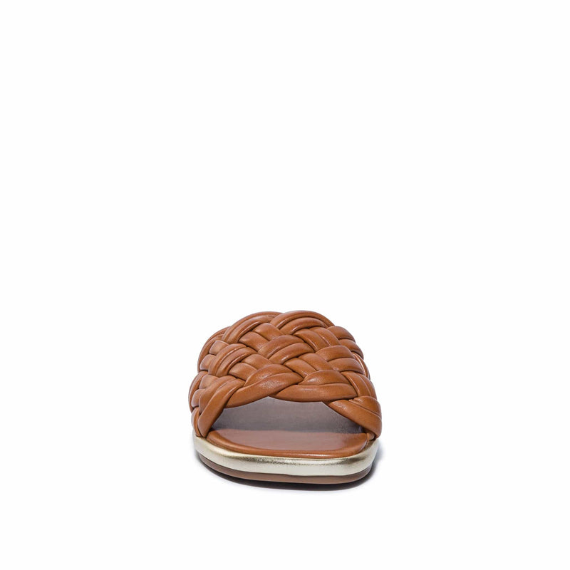 Sandalias Deslizantes Bernardo Troy Woven Mujer Marrones Oscuro | RLY182KR