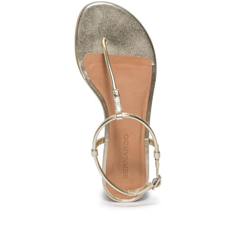 Sandalias Planas Bernardo Haven Thong Mujer Doradas | VLE981SO