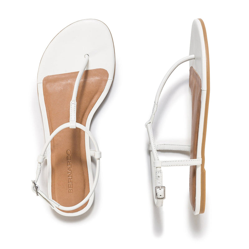 Sandalias Planas Bernardo Haven Thong Mujer Blancas | CUX3591UY