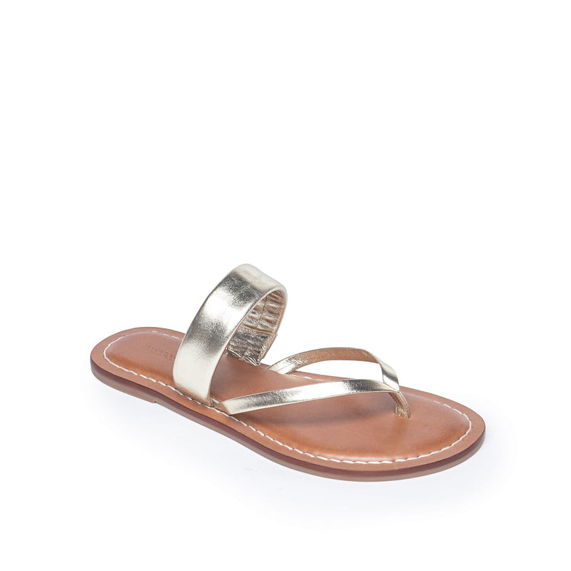 Sandalias Planas Bernardo Leia Thong Mujer Doradas | BCB5784EX