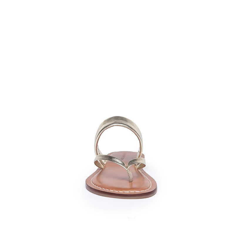 Sandalias Planas Bernardo Leia Thong Mujer Doradas | BCB5784EX