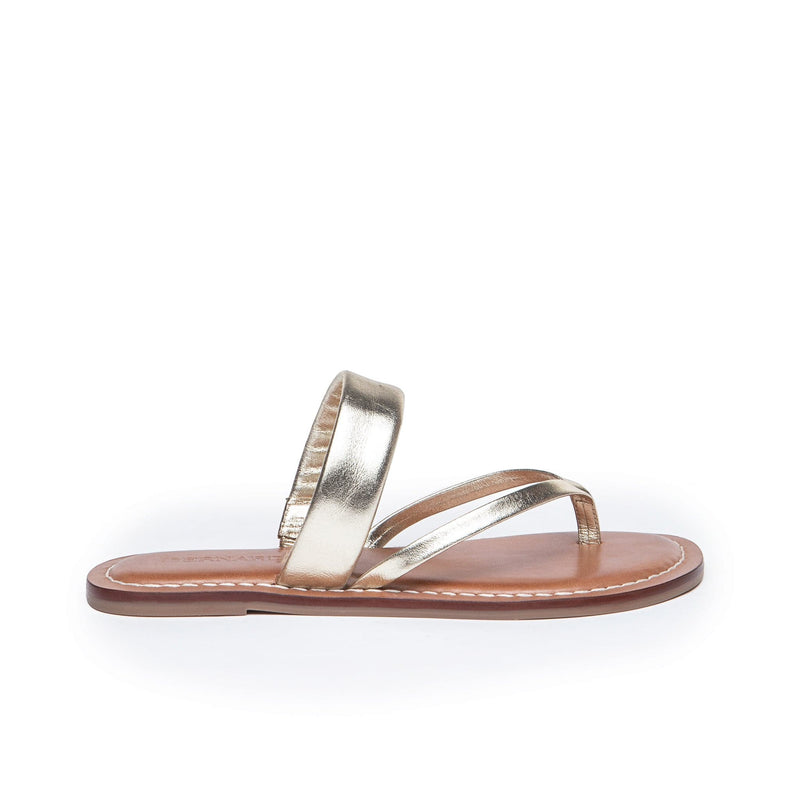 Sandalias Planas Bernardo Leia Thong Mujer Doradas | BCB5784EX